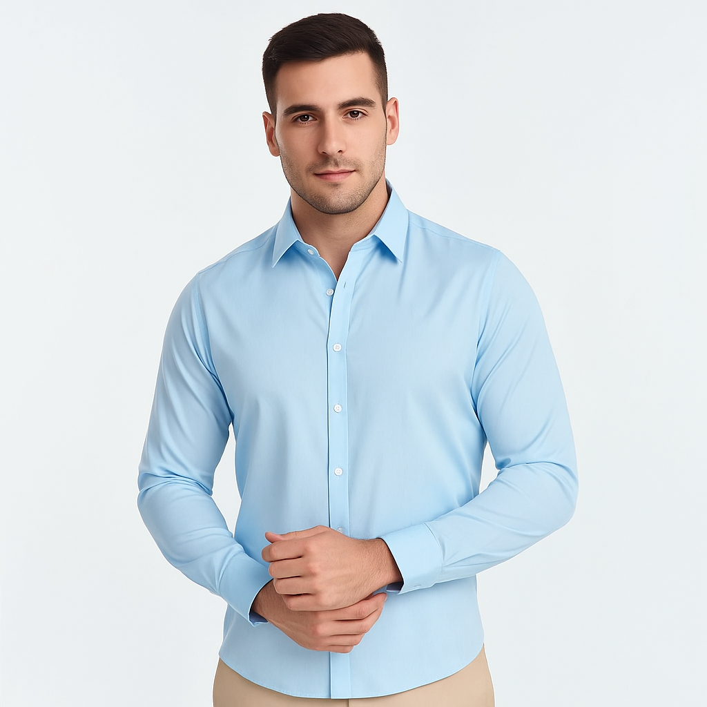 Men's Wrinkle-Free Stretch Dress Shirt: Breathable, All-Day Comfort