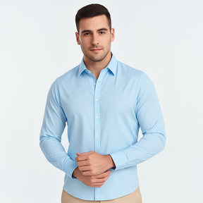 Men's Wrinkle-Free Stretch Dress Shirt: Breathable, All-Day Comfort