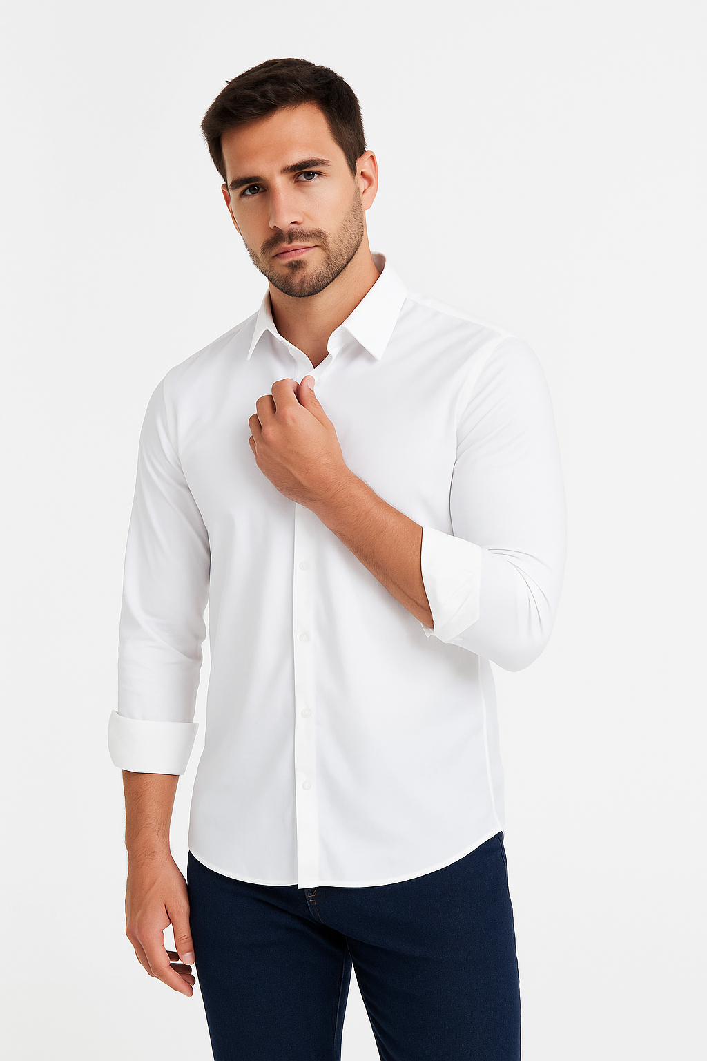 Men's Wrinkle-Free Stretch Dress Shirt: Breathable, All-Day Comfort
