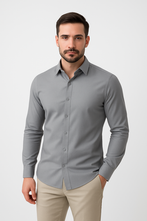 Men's Wrinkle-Free Stretch Dress Shirt: Breathable, All-Day Comfort