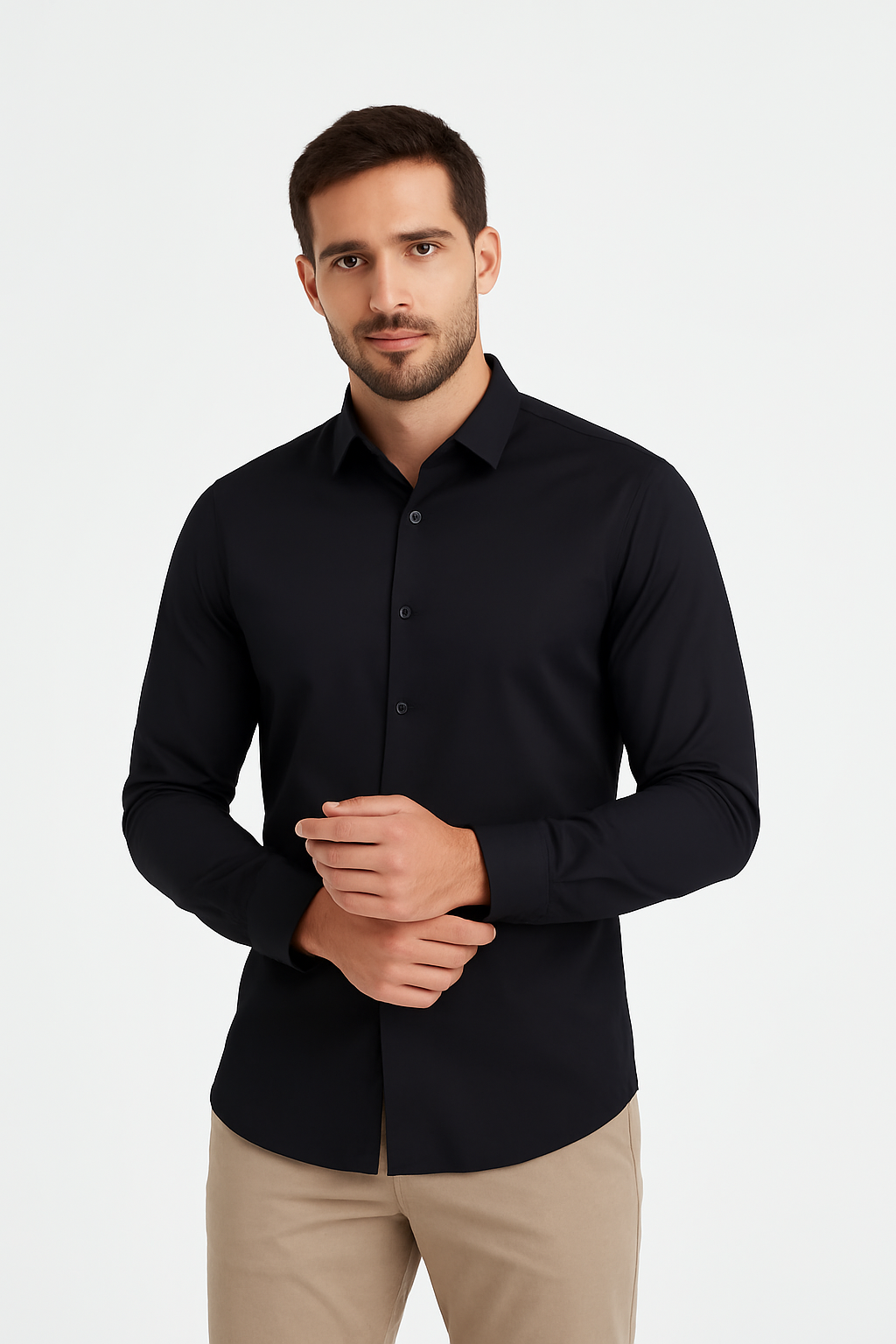 Men's Wrinkle-Free Stretch Dress Shirt: Breathable, All-Day Comfort
