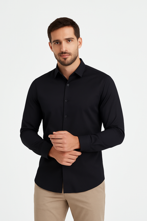 Men's Wrinkle-Free Stretch Dress Shirt: Breathable, All-Day Comfort