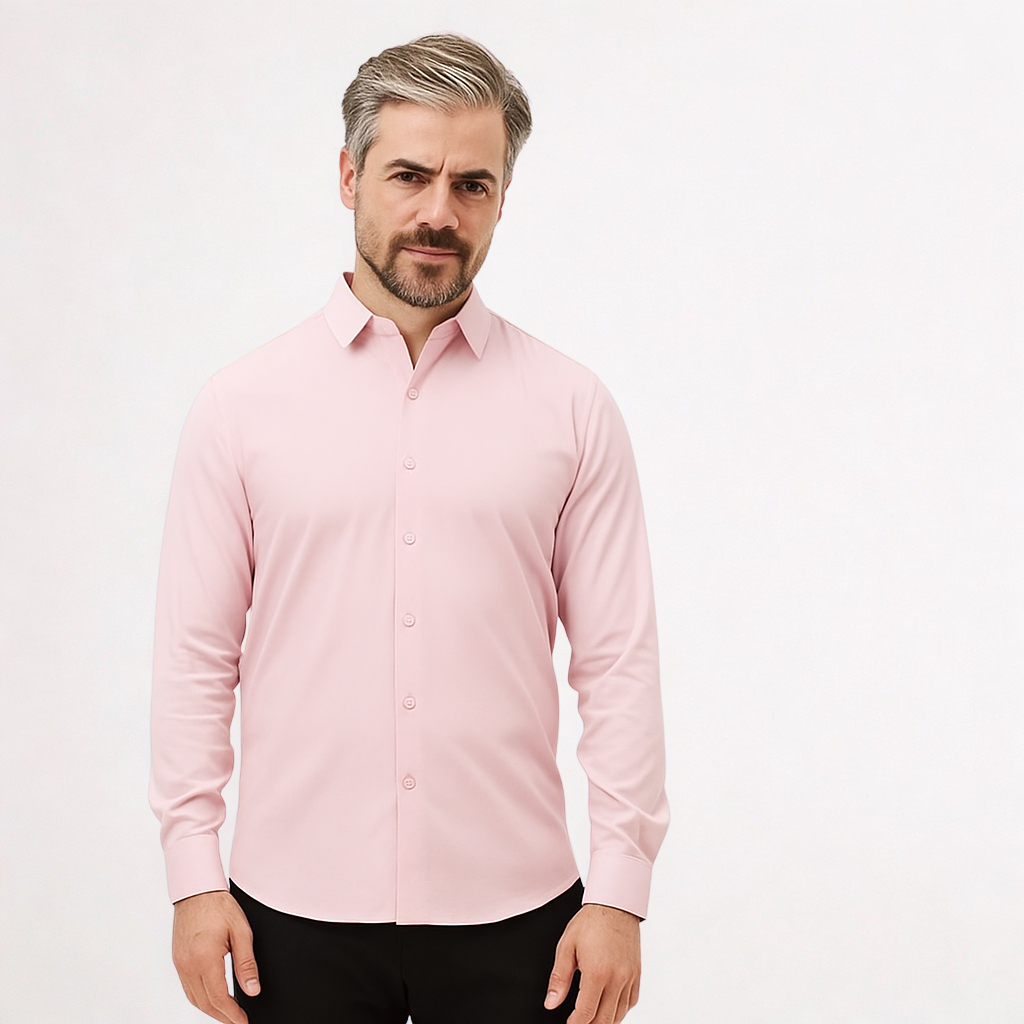 Men's Wrinkle-Free Stretch Dress Shirt: Breathable, All-Day Comfort
