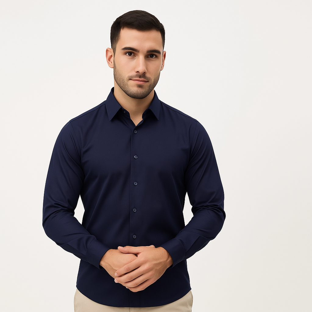 Men's Wrinkle-Free Stretch Dress Shirt: Breathable, All-Day Comfort