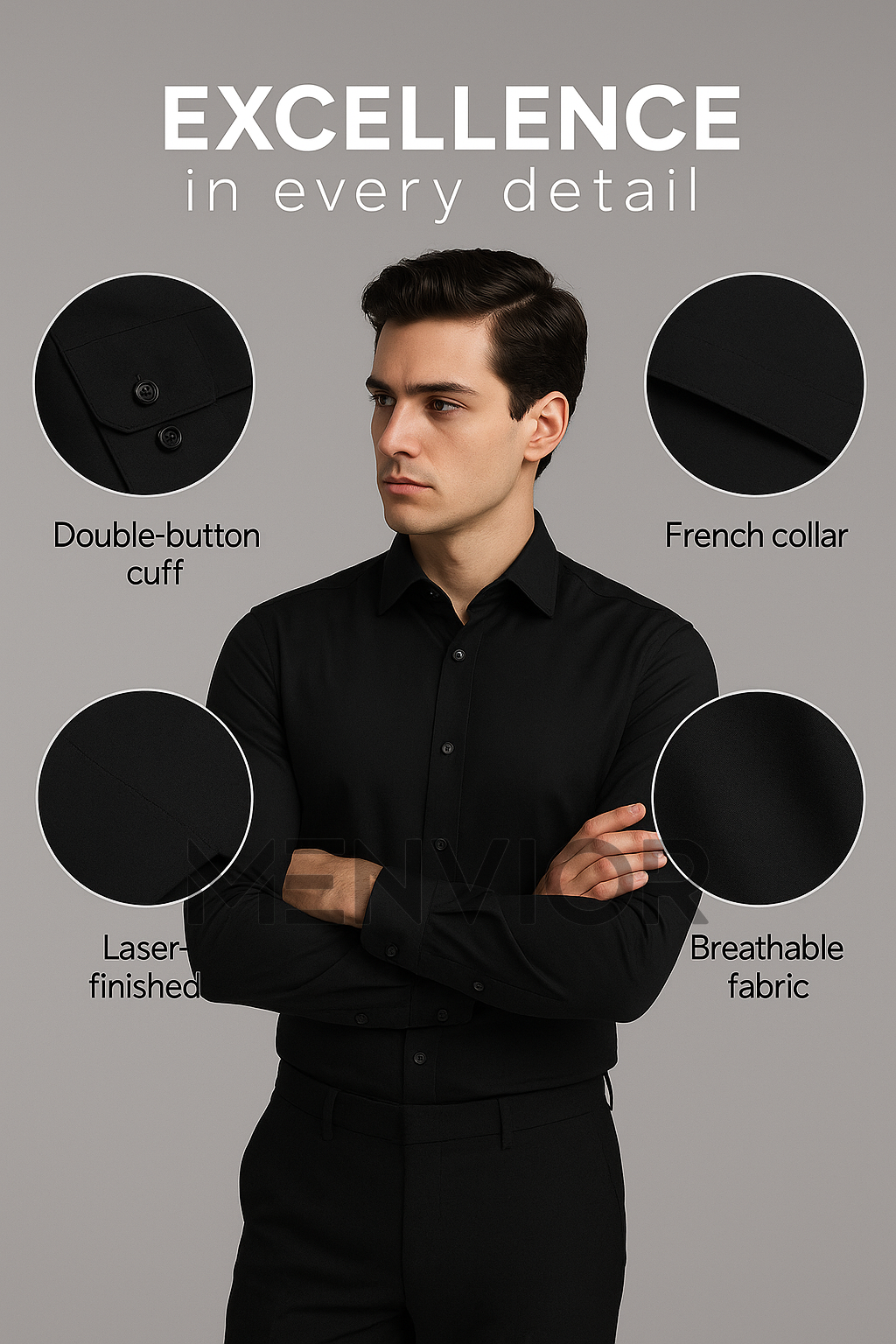 Men's Wrinkle-Free Stretch Dress Shirt: Breathable, All-Day Comfort